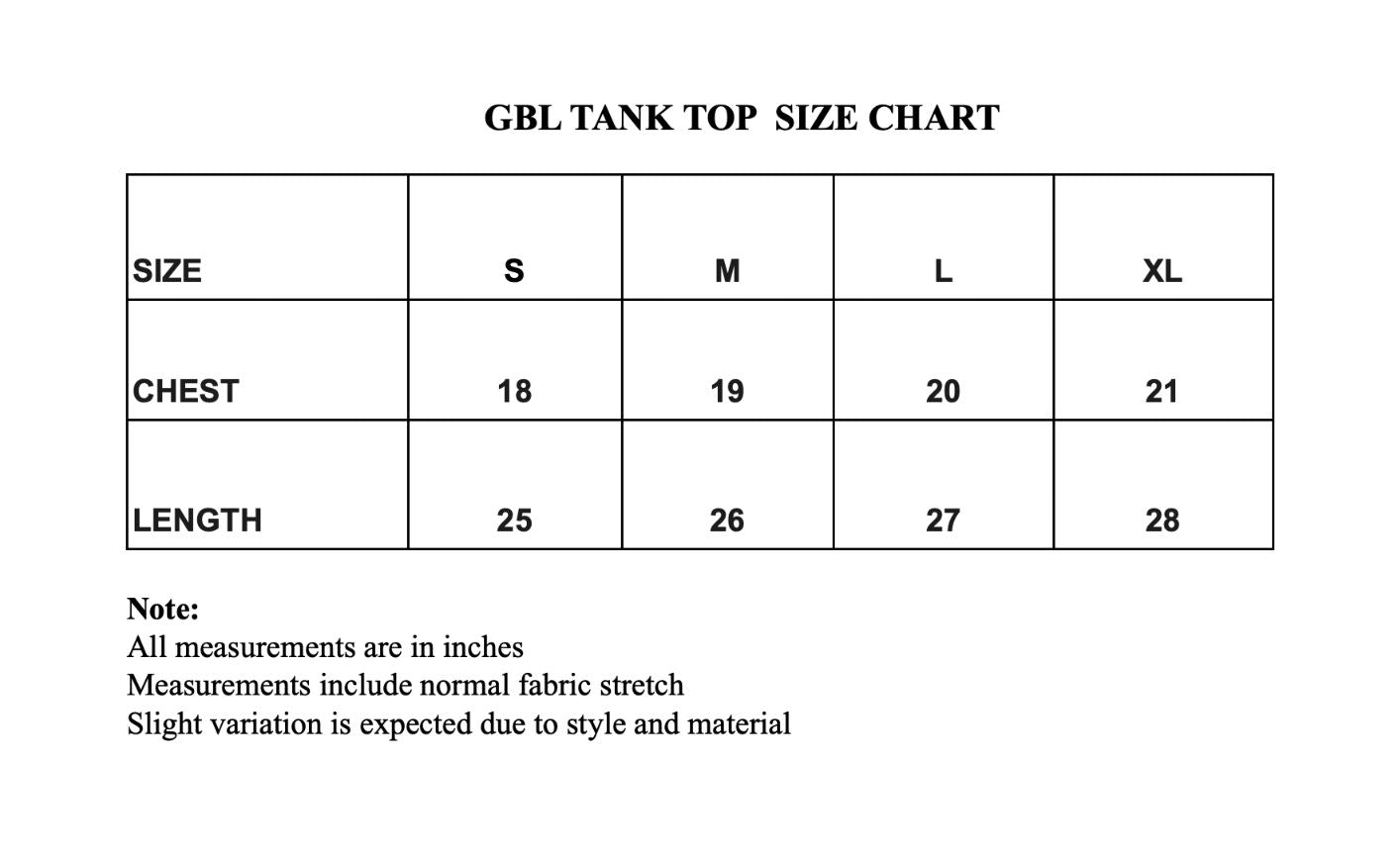 Size chart