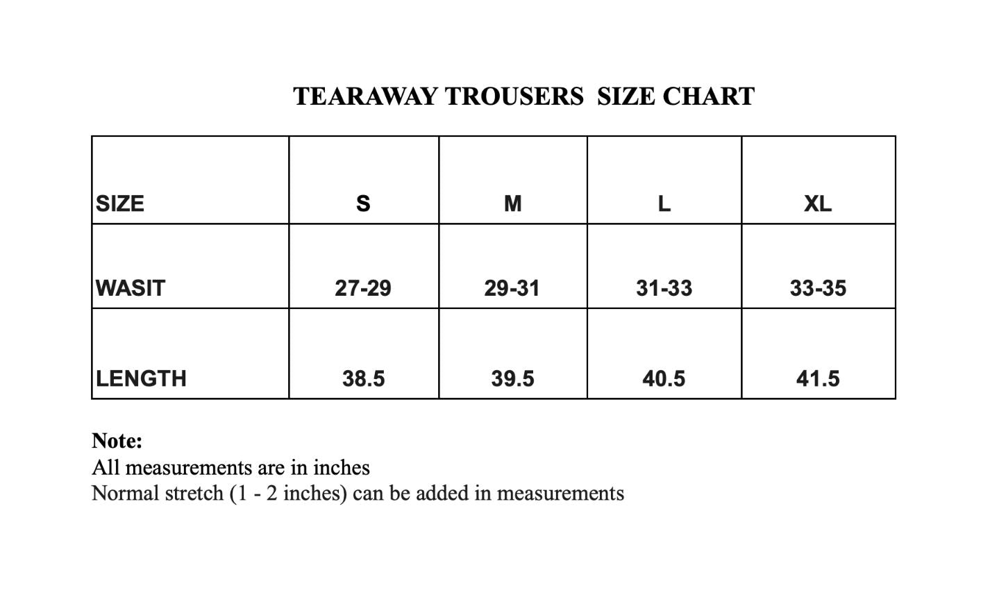 Size chart