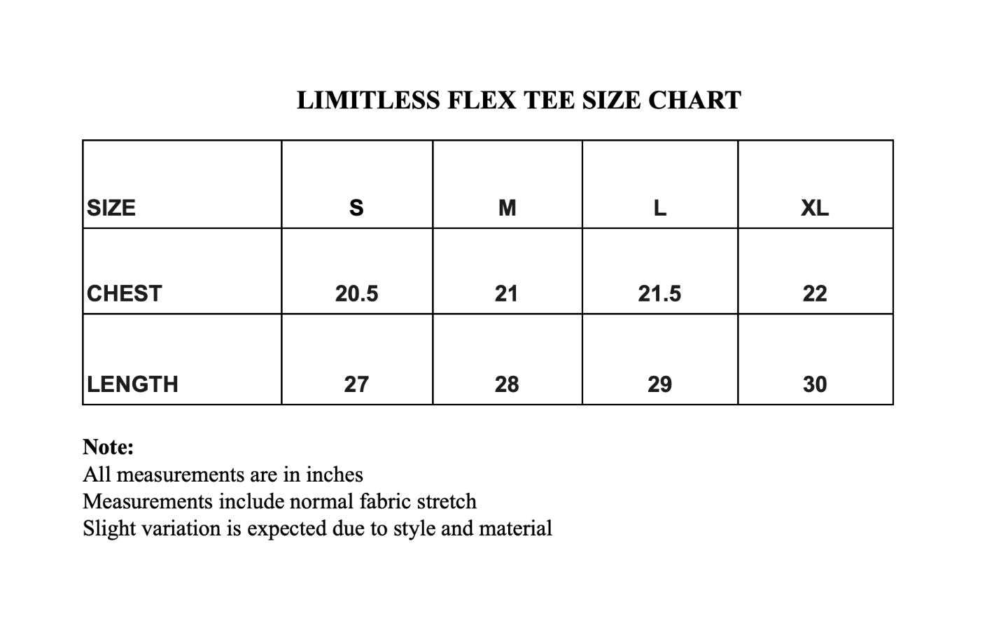 Size chart