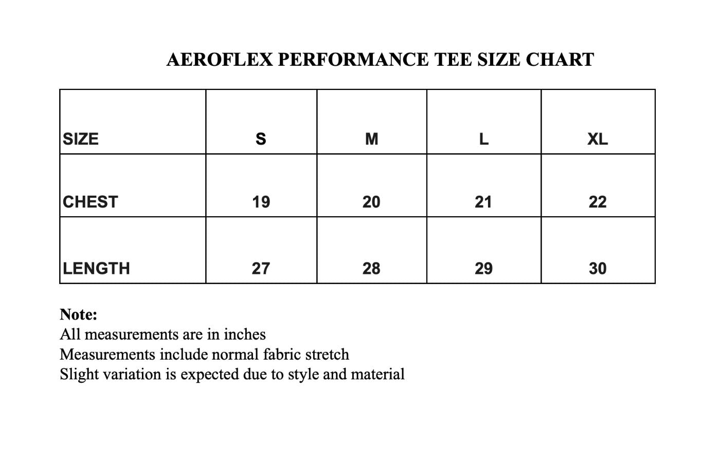 Size chart