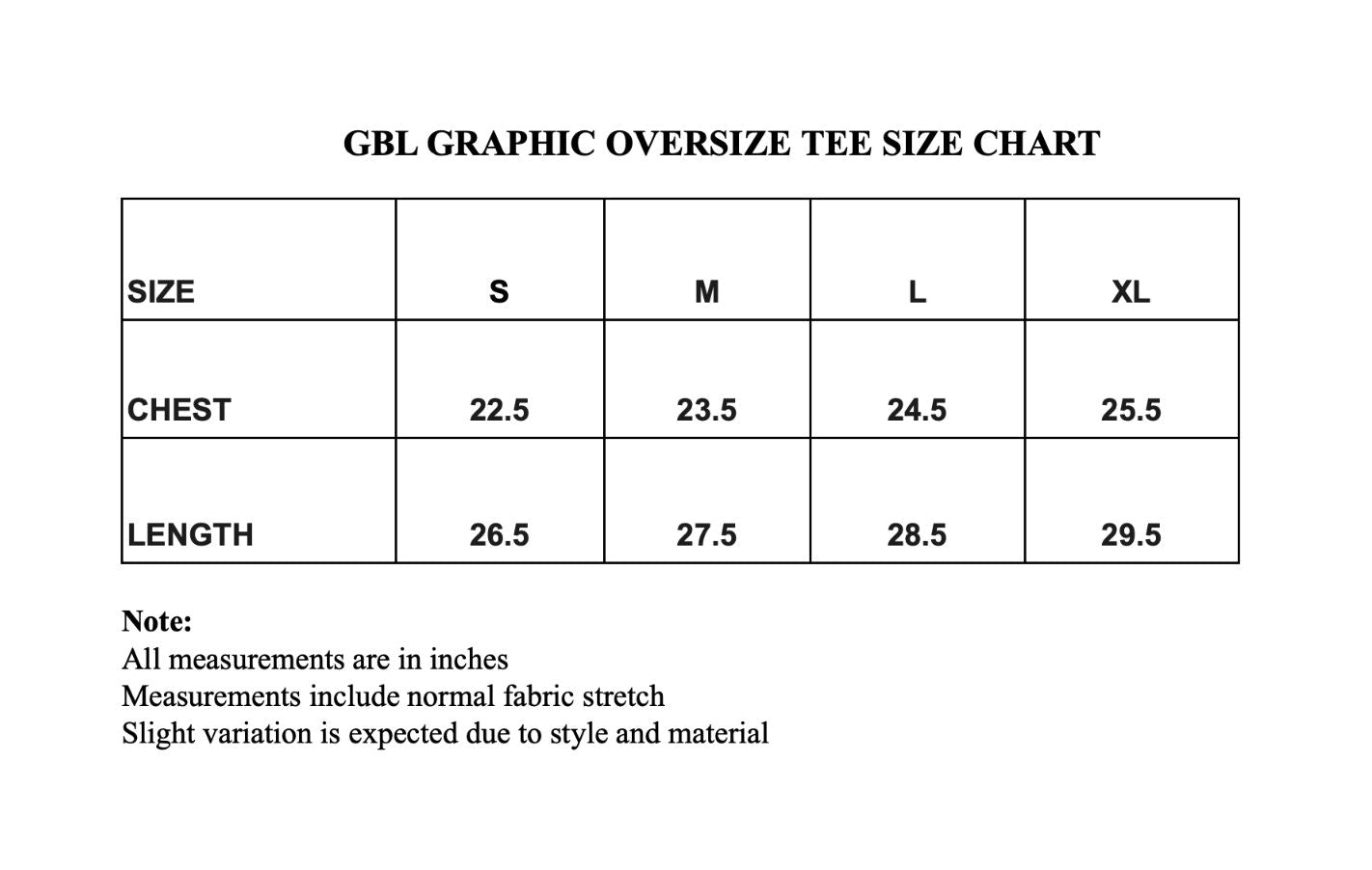 Size chart